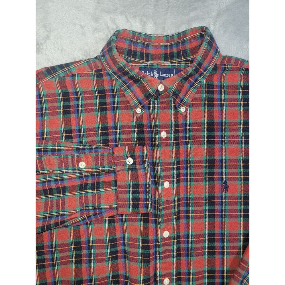 Polo Ralph Lauren Mens Size XL Blue Red Green Plaid Shirt Classic Fit Flannel